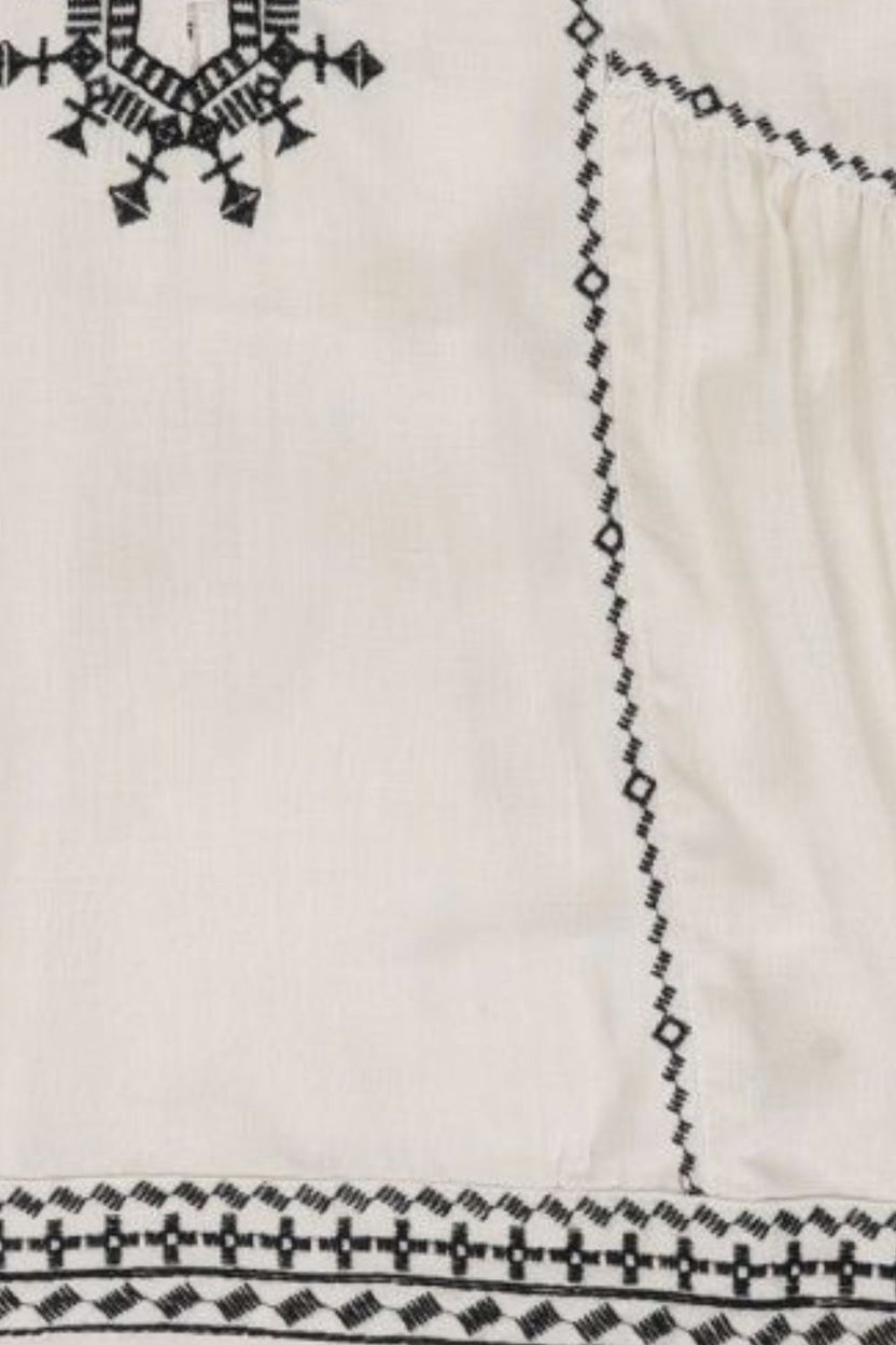 Womens Regular Fit Off White Embroidered Top - Image 8