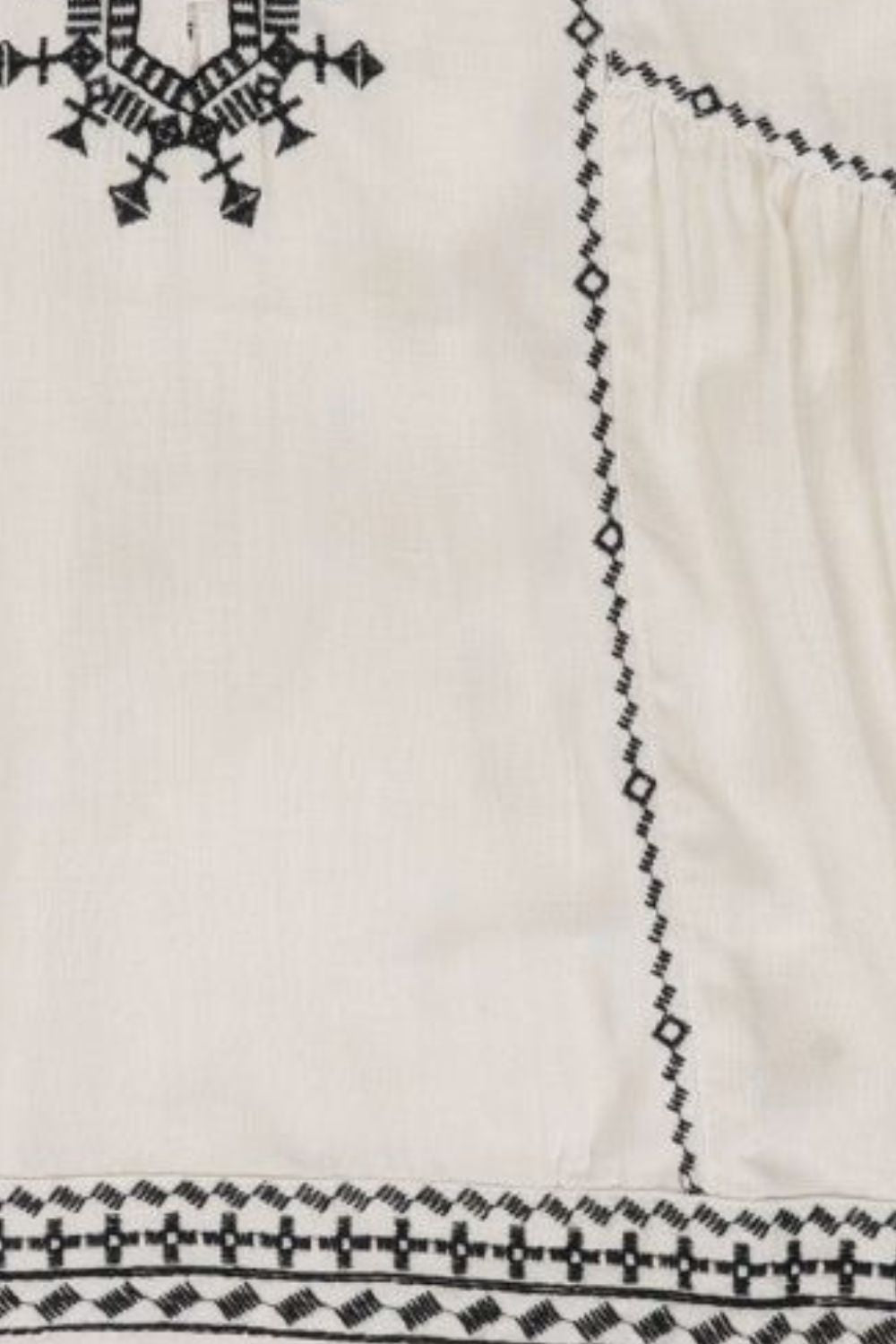 Womens Regular Fit Off White Embroidered Top - Image 8