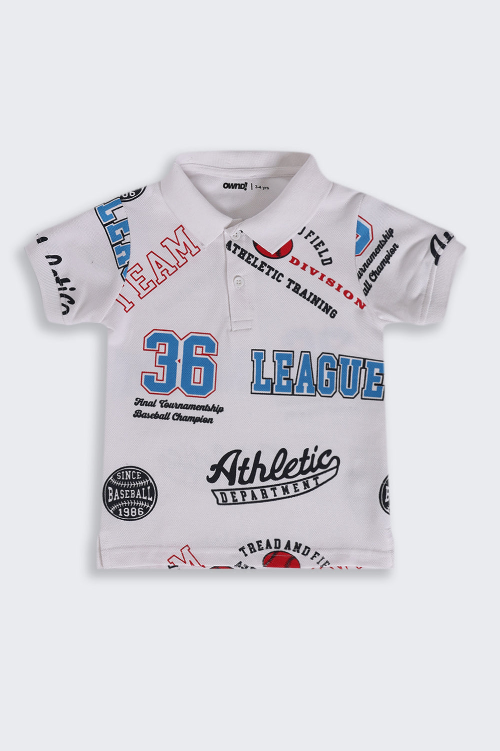 Boys Regular Fit White Typographic Print T-Shirt - Image 2