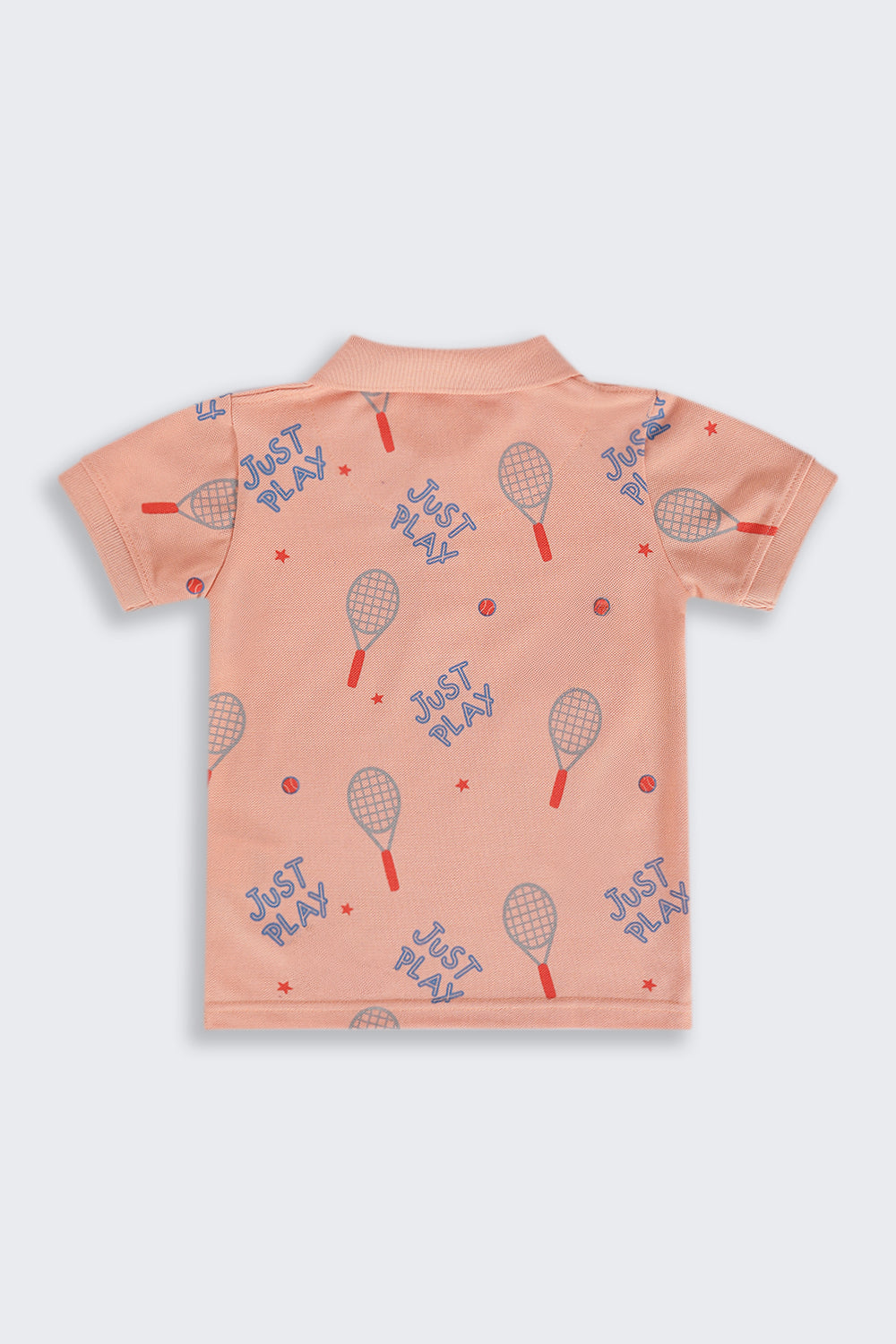 Boys Regular Fit Peach Badminton Graphic Printed T-Shirt - Image 4