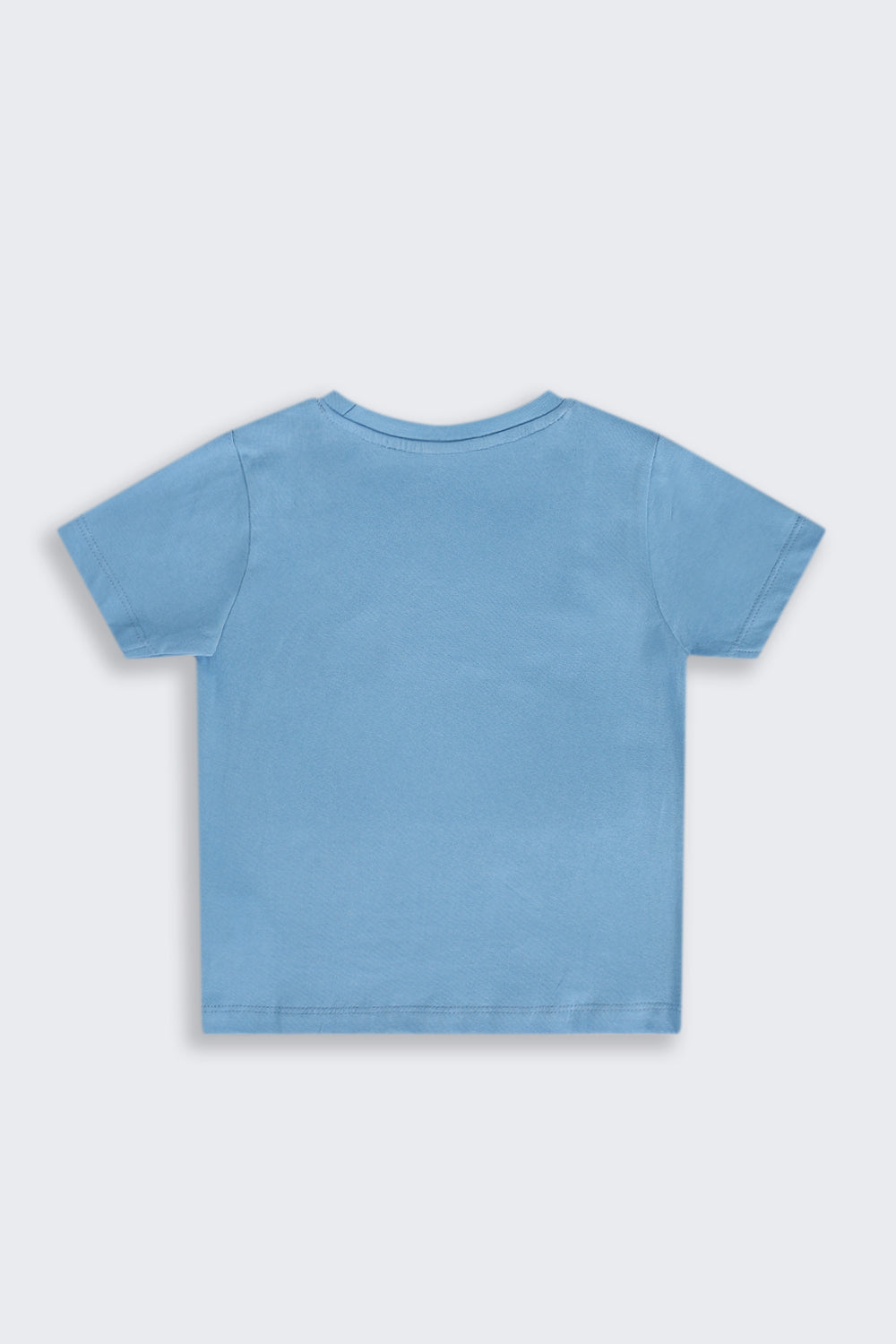 Boys Regular Fit Light Blue Tropical Beach Graphic T-Shirt - Image 4