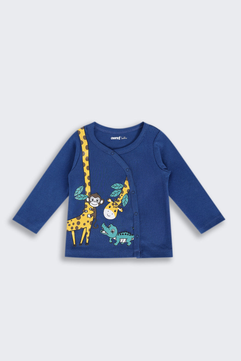 Infant Boys Regular Fit Navy Jungle Theme Graphic Co-ord Set - Image 3