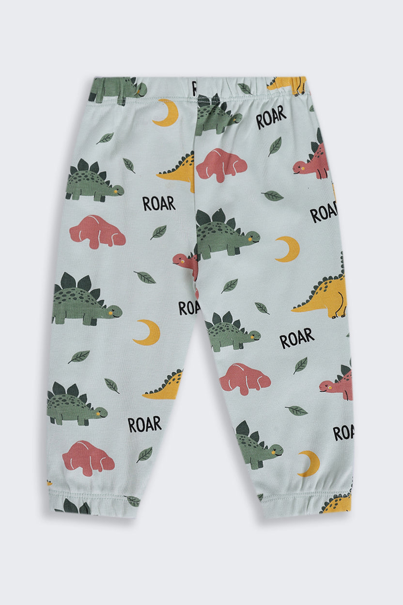 Infant Boys Regular Fit Green Dinosaur Graphic Co-ord Set - Image 5