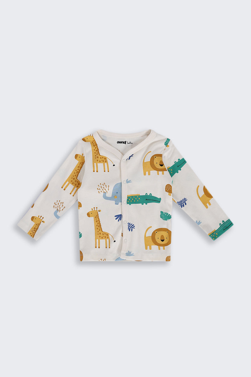 Infant Boys Regular Fit Cream Giraffe Graphic Co-ord Set - Image 3