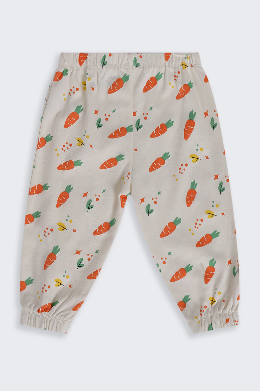 Infant Boys Regular Fit Cream Carrot Printed Co-ord Set - Image 5