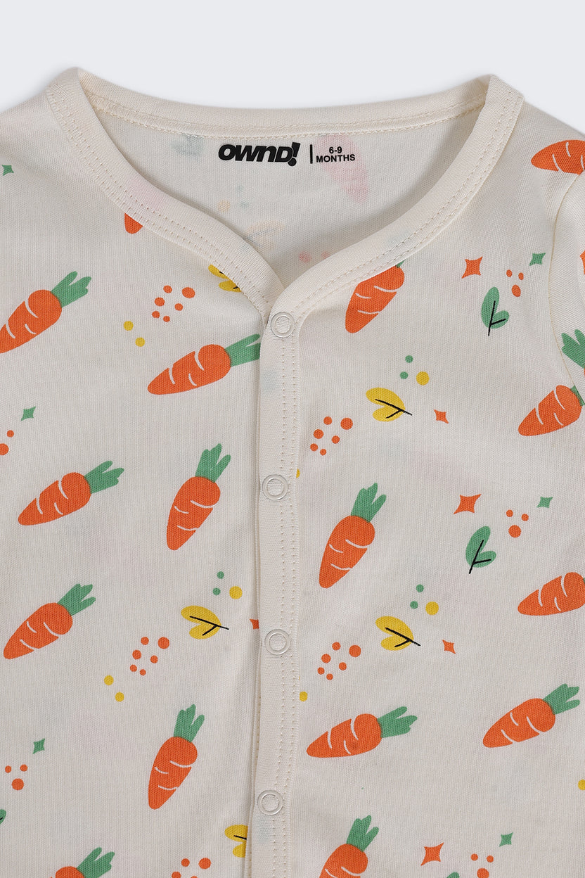 Infant Boys Regular Fit Cream Carrot Printed Co-ord Set - Image 6