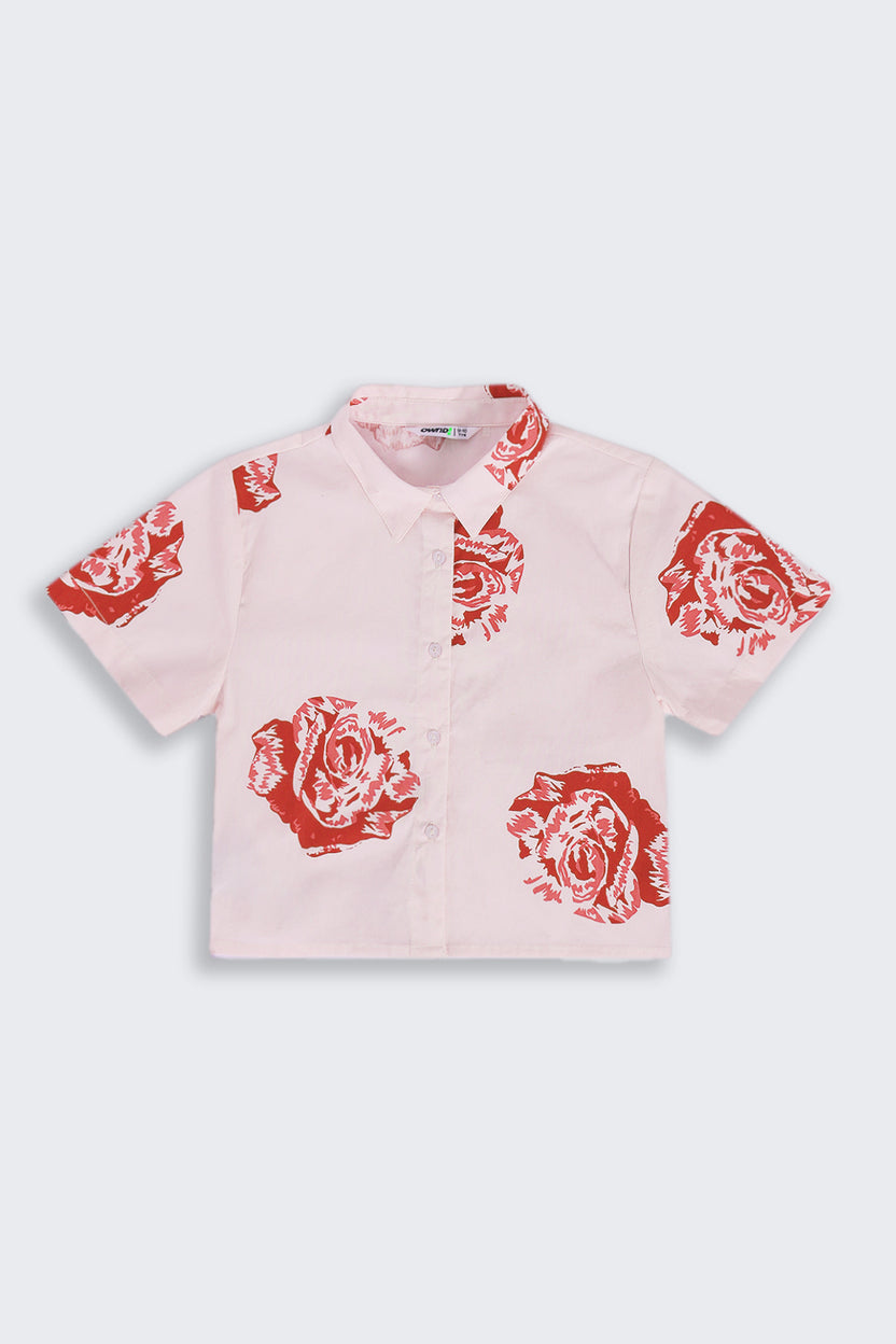 Tweens Girls Boxy Fit Pink Botanical Co-ord Set - Image 2