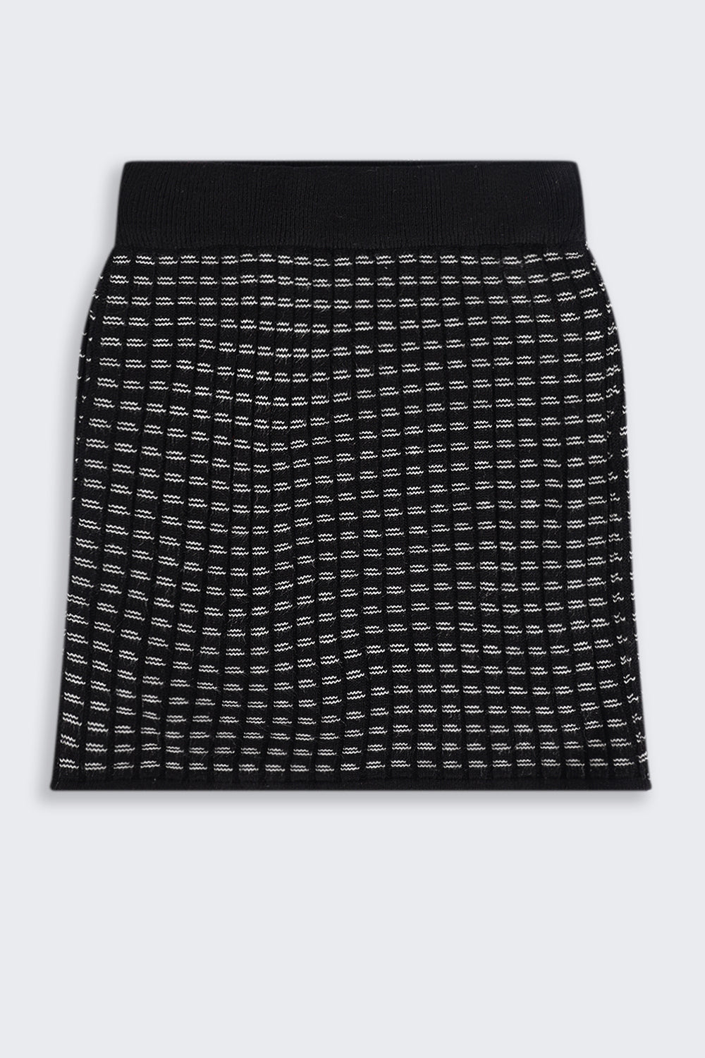 Tweens Girls Mid Rise Black Self Design Skirt - Image 2