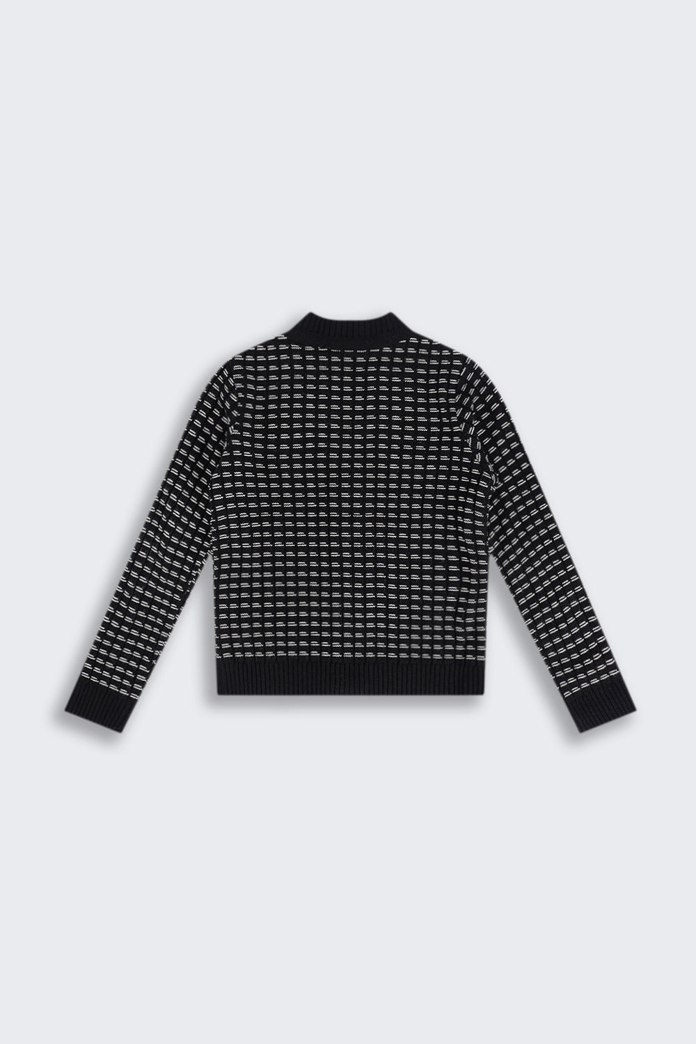 Tweens Girls Regular Fit Black Self Design Sweater - Image 4