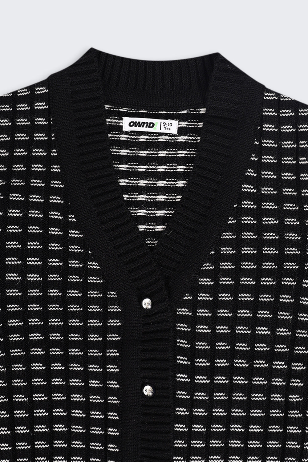 Tweens Girls Regular Fit Black Self Design Sweater - Image 5