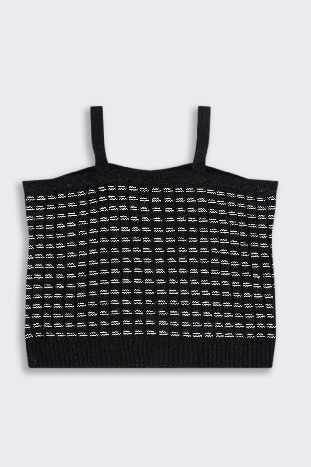 Tweens Girls Regular Fit Black Self Design Crop Top - Image 4