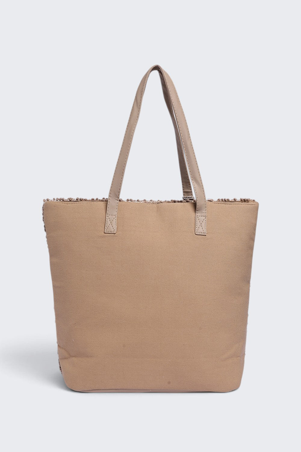 Womens  Beige Tassel Detail Tote Bag - Image 5