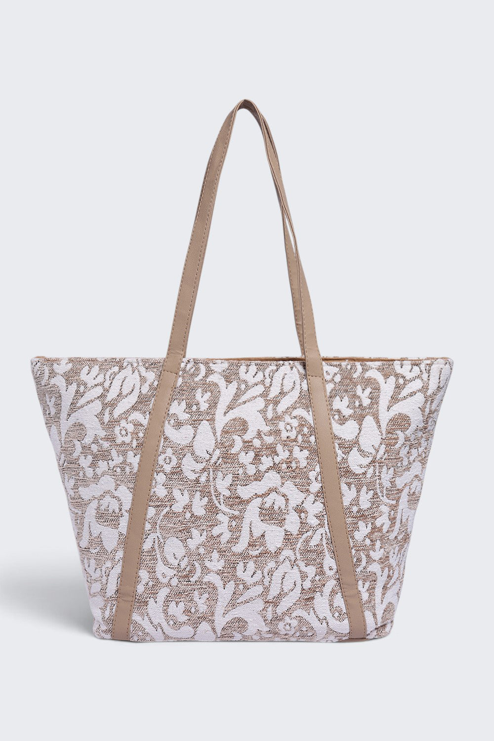 Womens  Beige Tassel Detail Tote Bag - Image 5