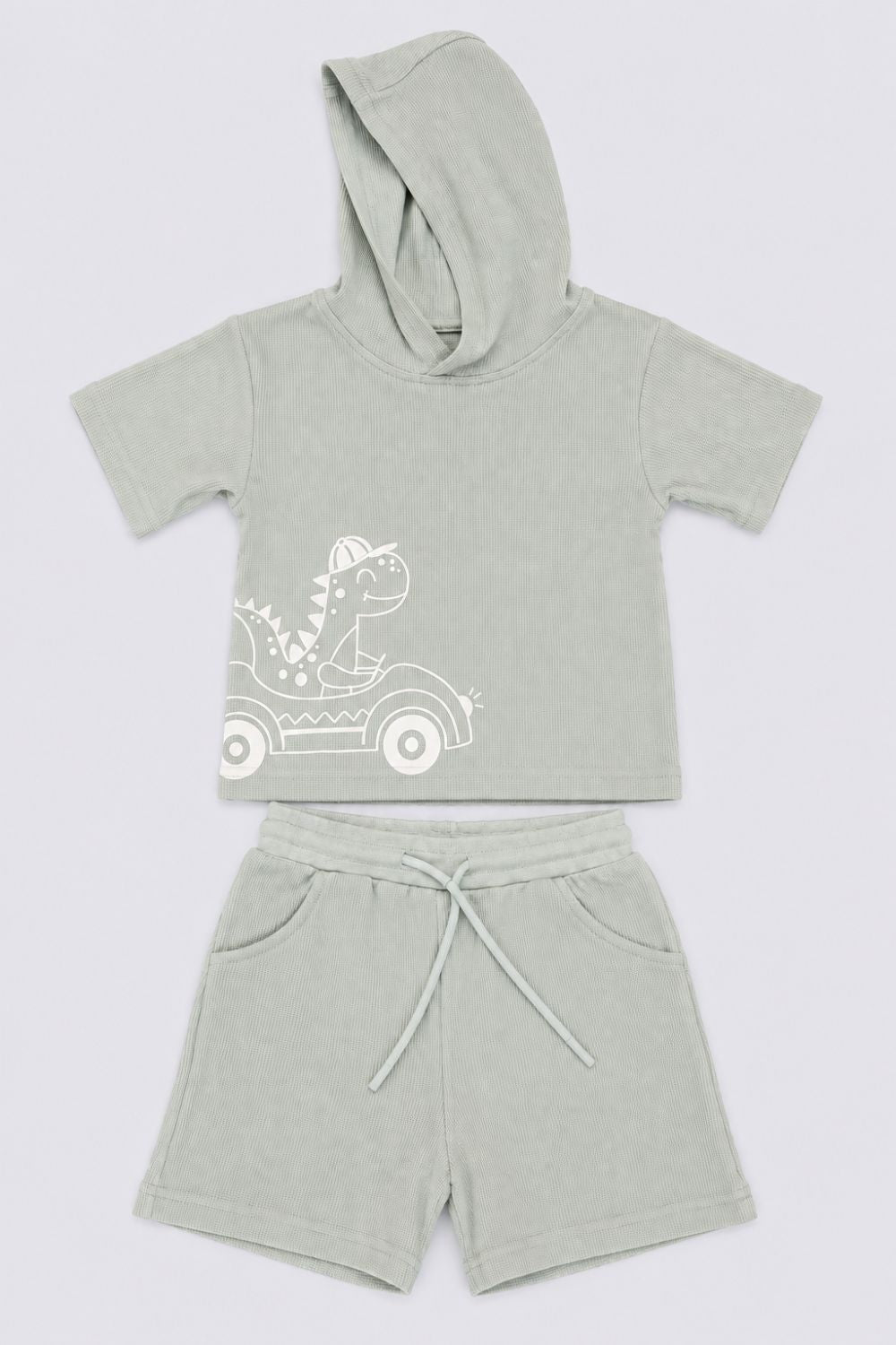 Infant Boys Green Dinosaur Embroidered Co-ord Sets - Image 2