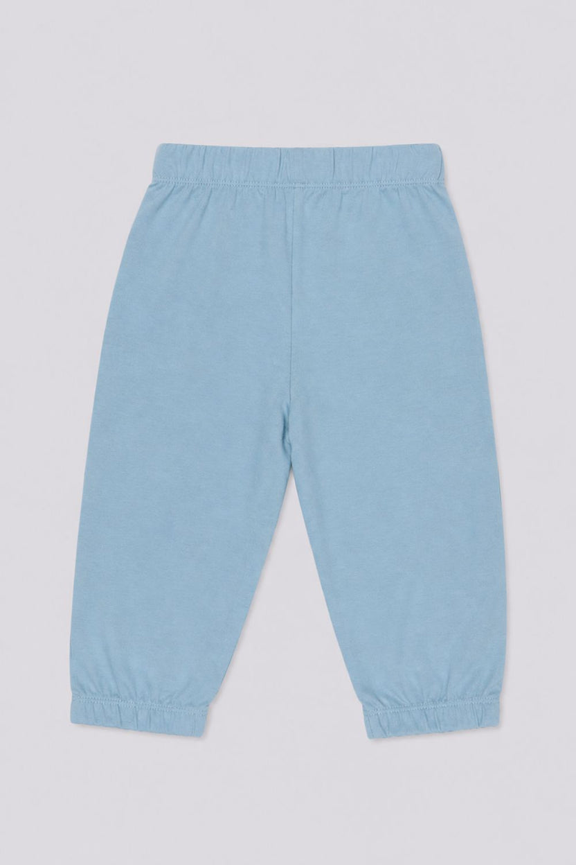 Infant Boys Blue and White Vehicle Printed Joggers - Pack of 2 - Image 5