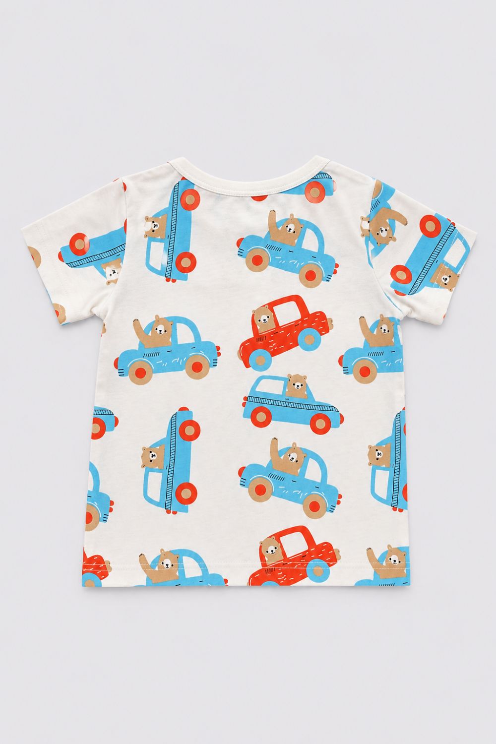 Infant Boys Blue and White Vehicle Printed T-Shirts - Pack of 2 - Image 3