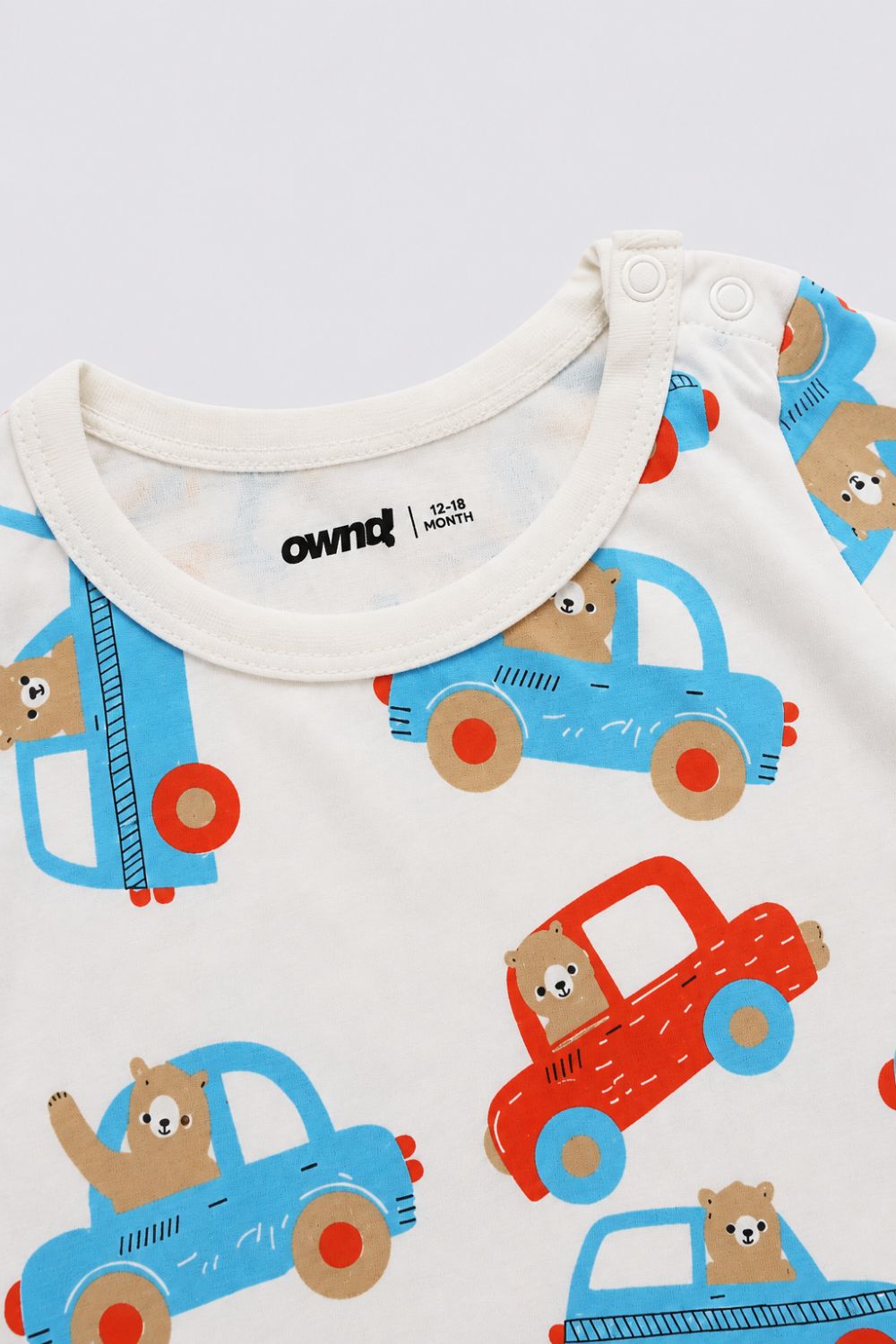 Infant Boys Blue and White Vehicle Printed T-Shirts - Pack of 2 - Image 6