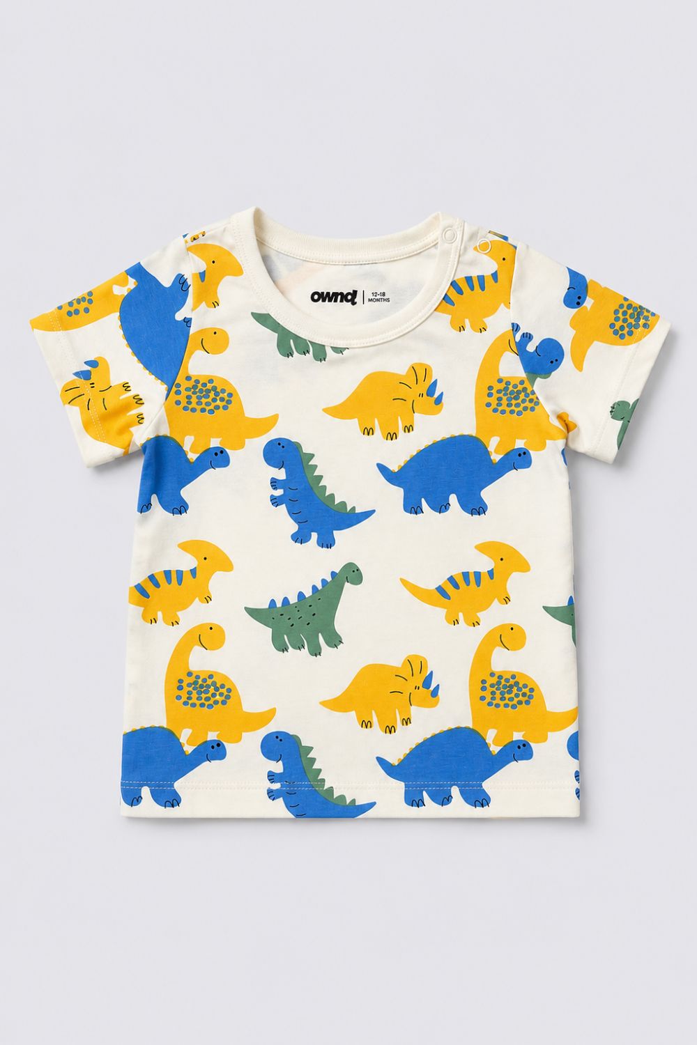 Infant Boys White and Green Dinosaur Print T-Shirts - Pack of 2 - Image 2