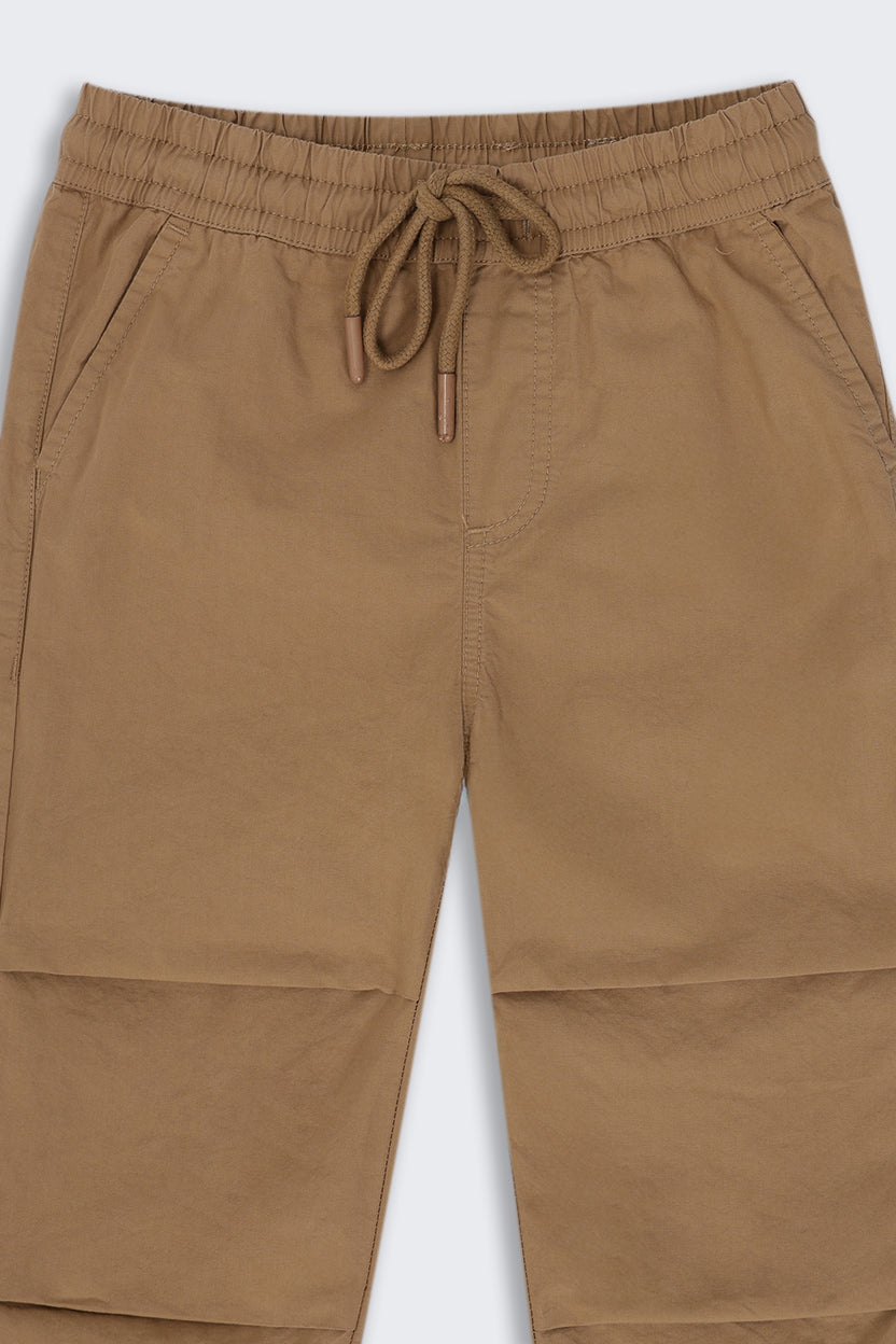 Boys Regular Fit Khaki Solid Casual Jogger - Image 5