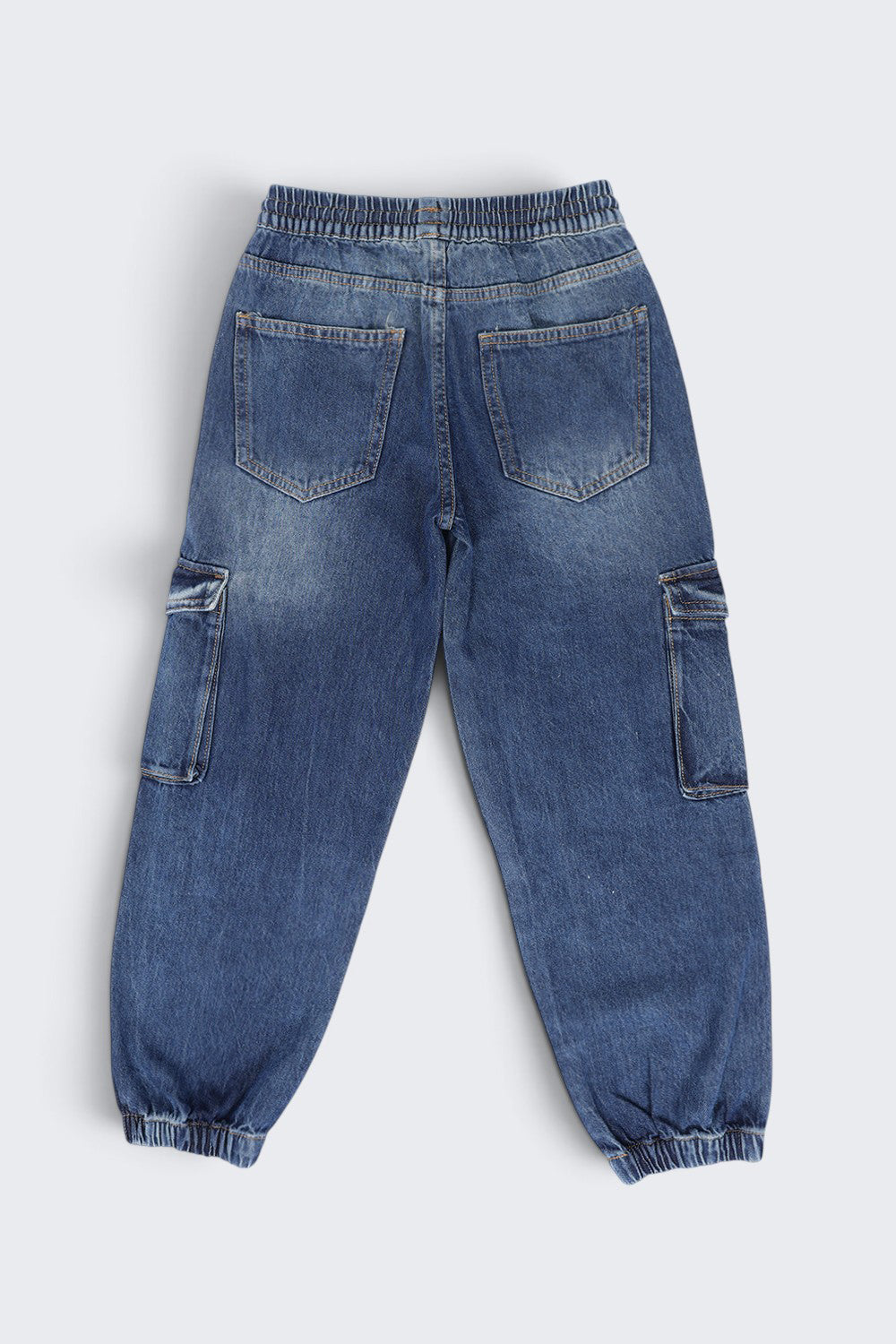Tweens Boys Jogger Fit Blue Cargo Jeans - Image 4