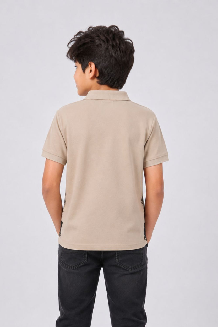 Tweens Boys Regular Fit Beige City Print T-Shirt - Image 3