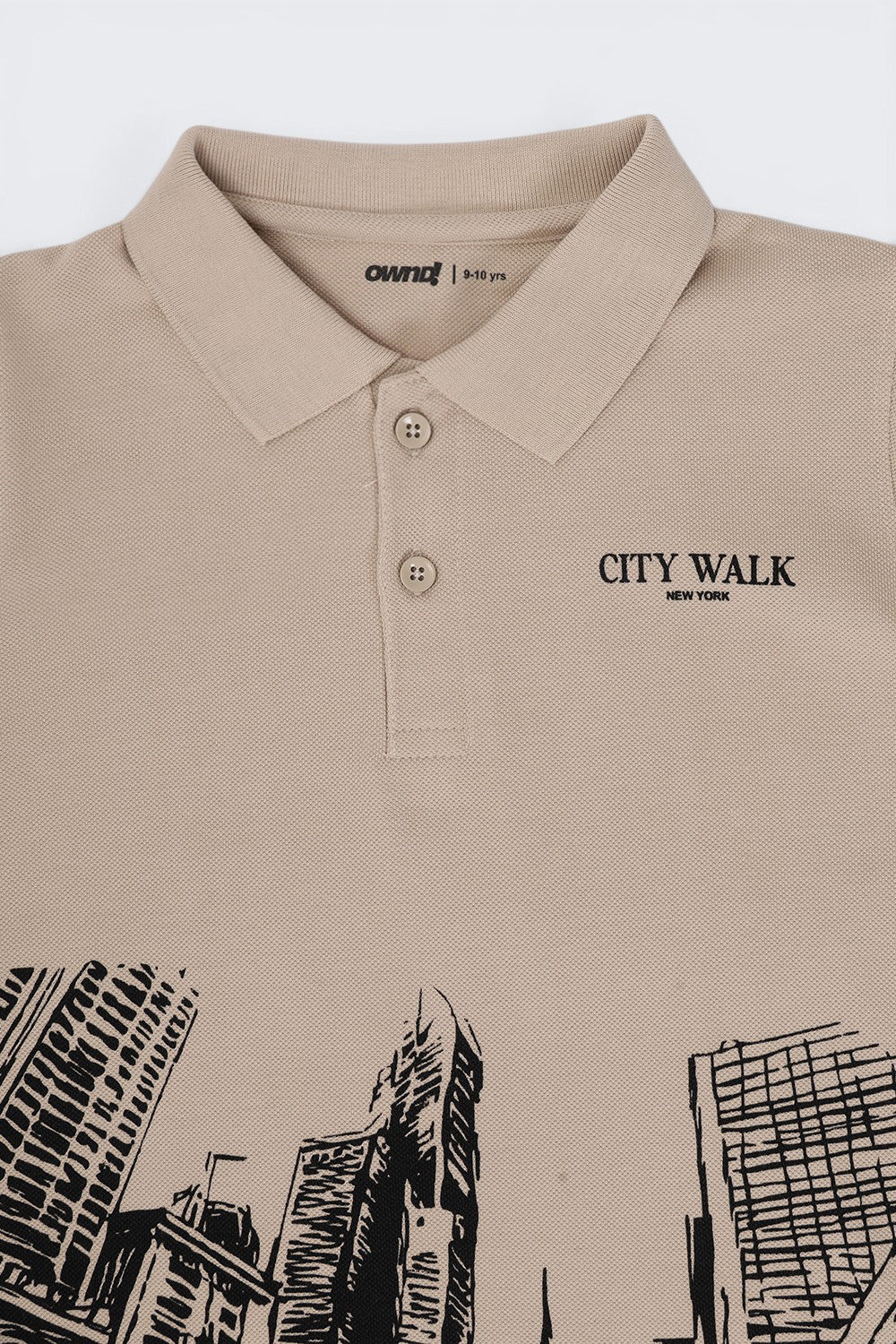 Tweens Boys Regular Fit Beige City Print T-Shirt - Image 5