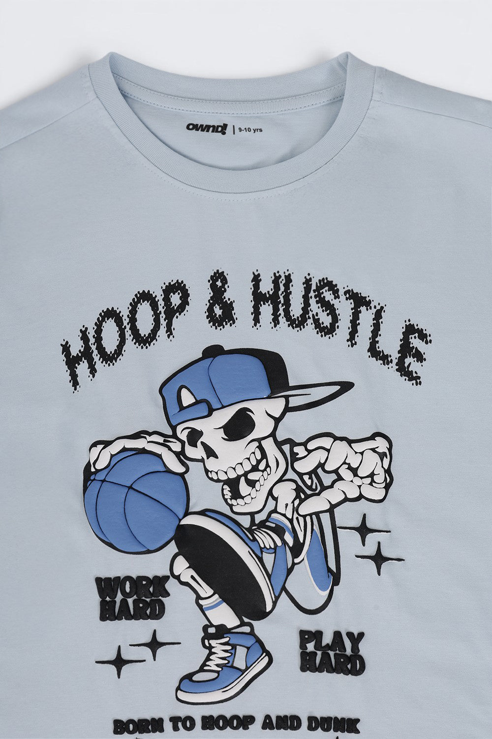 Tweens Boys Light Blue Basketball Graphic Printed T-Shirt - Image 5