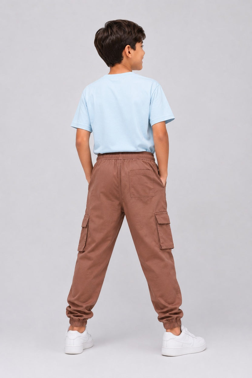 Tweens Boys Brown Cargo Jogger Pant - Image 3