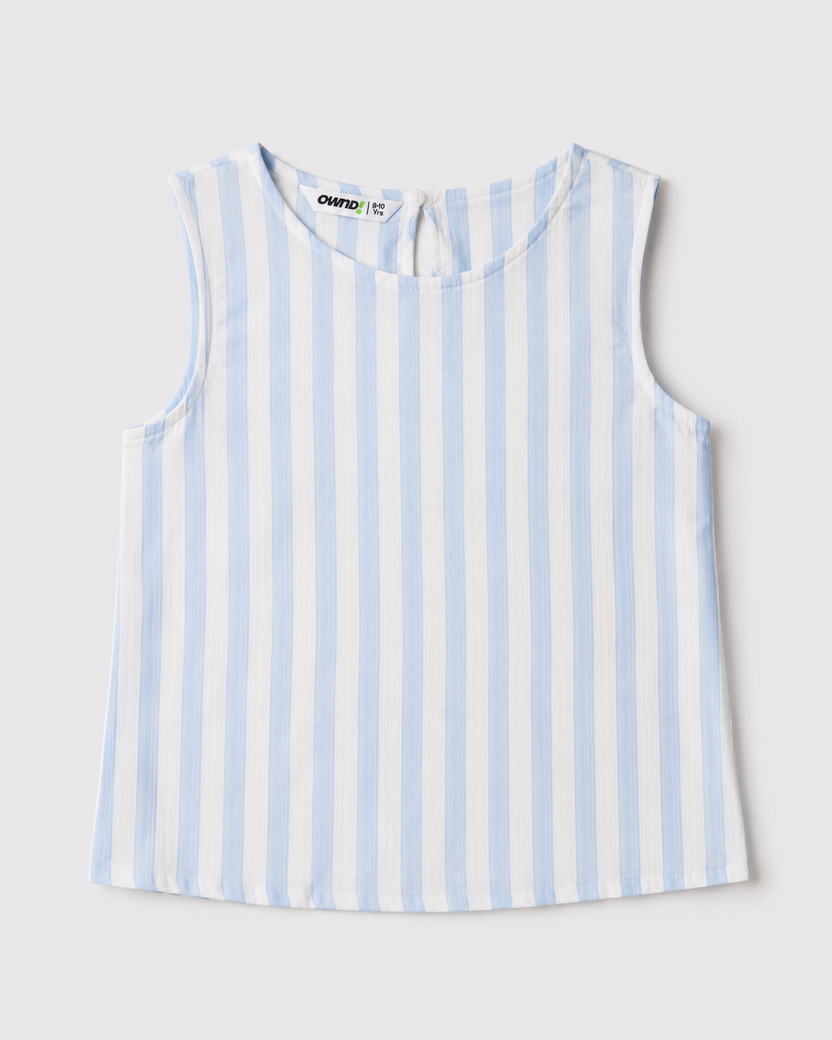 Tweens Girls Light Blue Striped Co-ord Set - Image 2