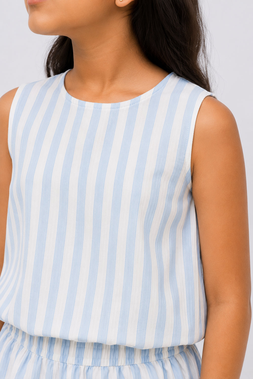 Tweens Girls Light Blue Striped Co-ord Set - Image 6