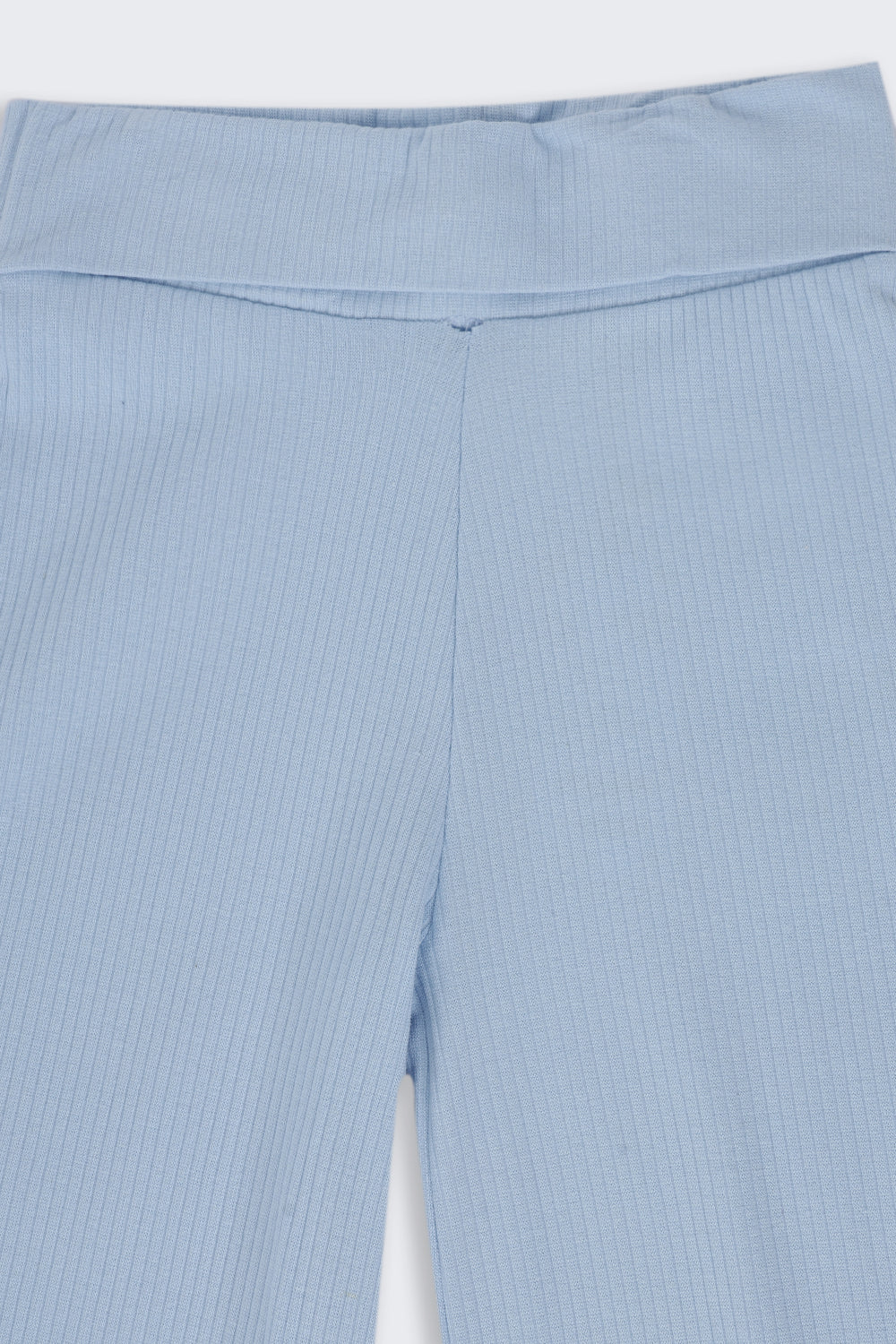 Tweens Girls Light Blue Ribbed Wide Leg Jogger - Image 5