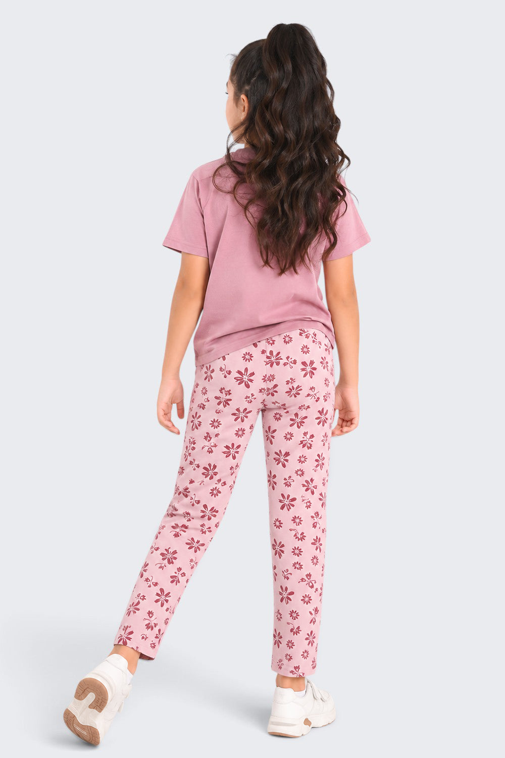 Tweens Girls Regular Fit Pink Floral Legging - Image 3
