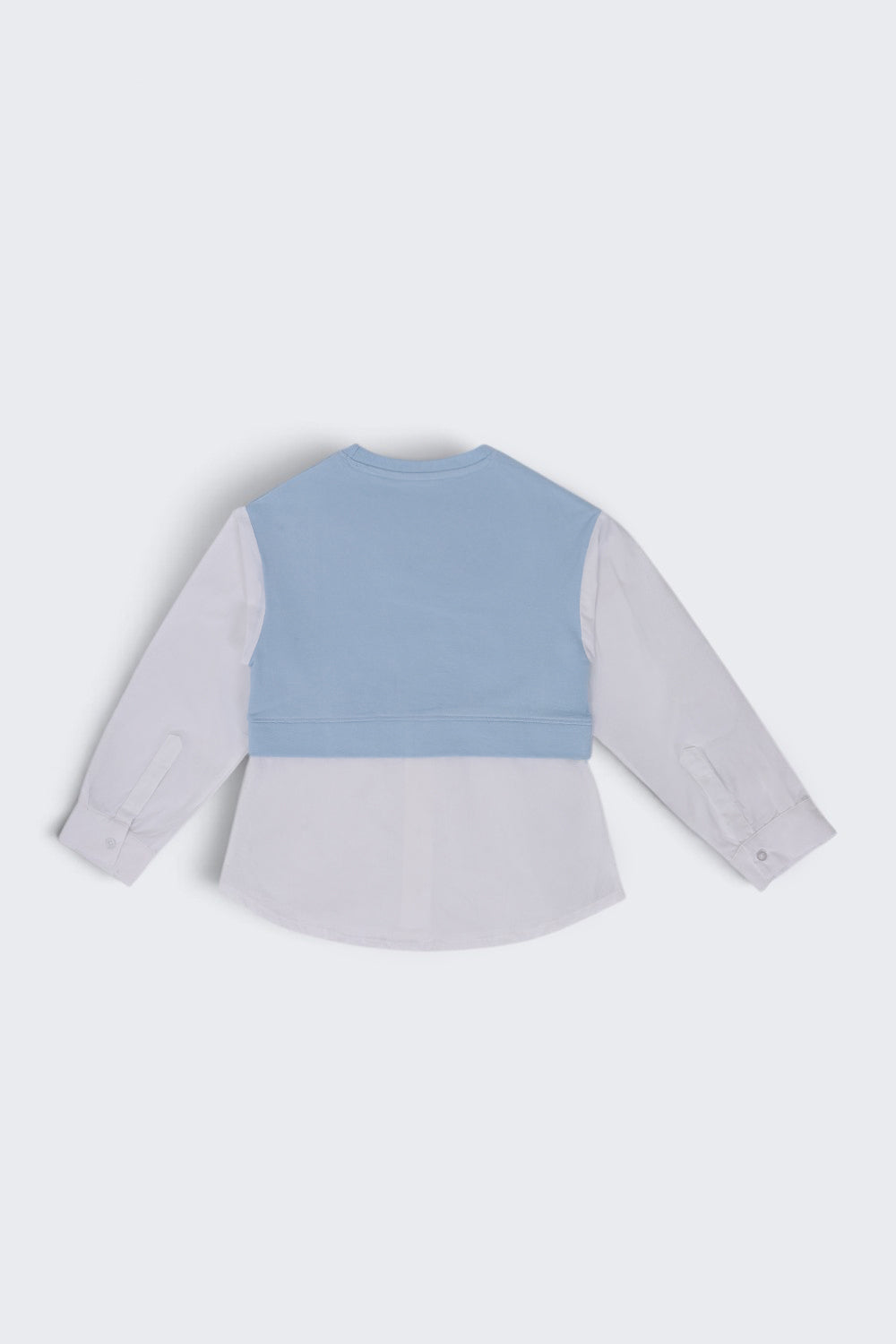 Tweens Girls Light Blue Layered Shirt Style Sweatshirt - Image 4