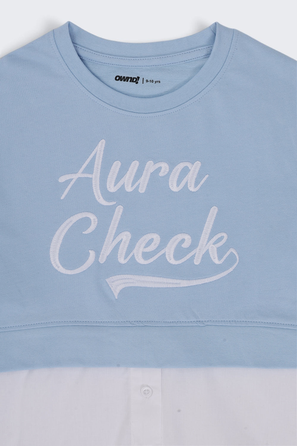 Tweens Girls Light Blue Layered Shirt Style Sweatshirt - Image 5