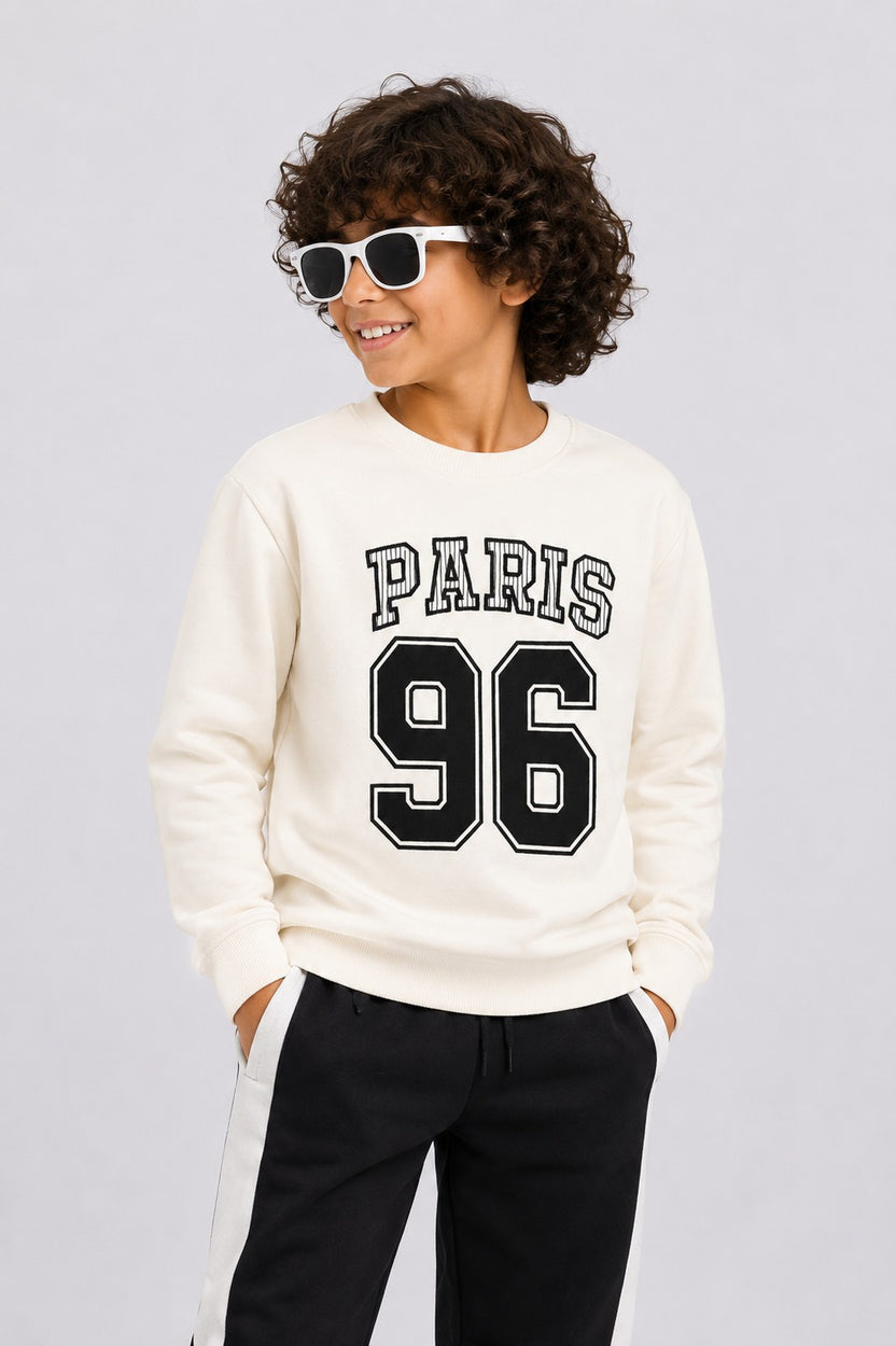 Tweens Girls Off White Paris 96 Graphic Sweatshirt - Image 1
