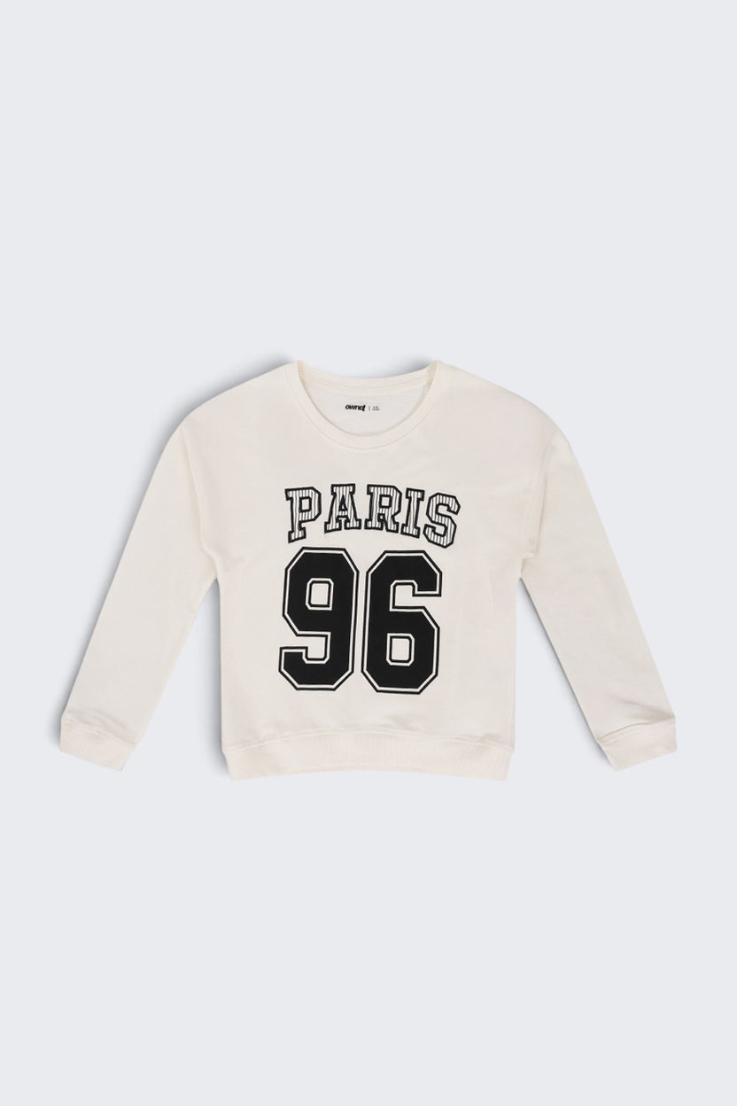 Tweens Girls Off White Paris 96 Graphic Sweatshirt - Image 2