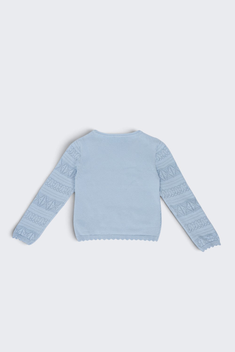 Tweens Girls Blue Pointelle Sweater - Image 4