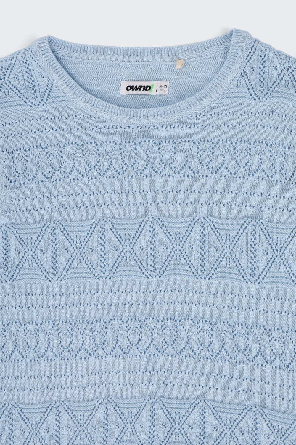 Tweens Girls Blue Pointelle Sweater - Image 5
