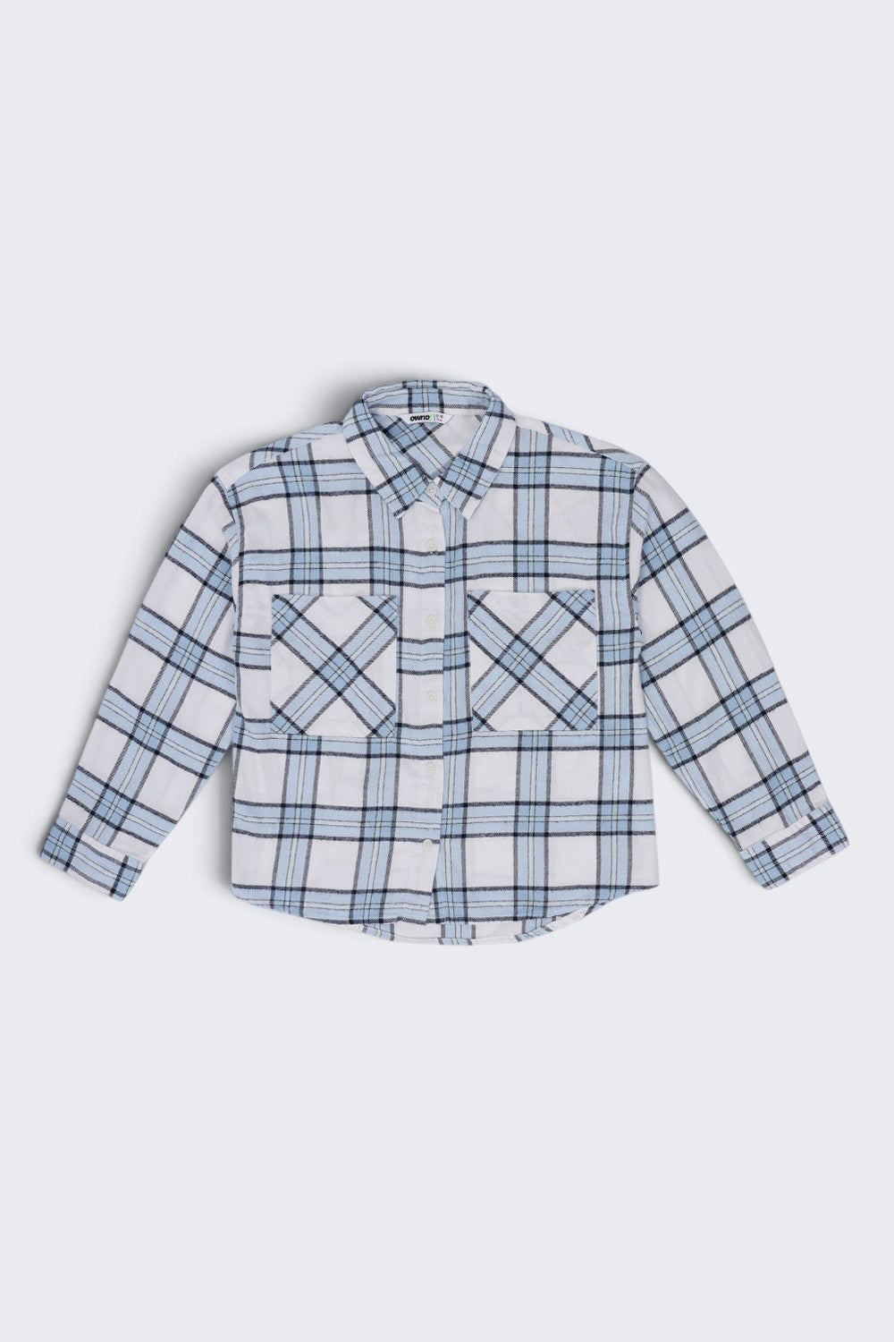 Tweens Girls Light Blue Checked Casual Shirt - Image 2