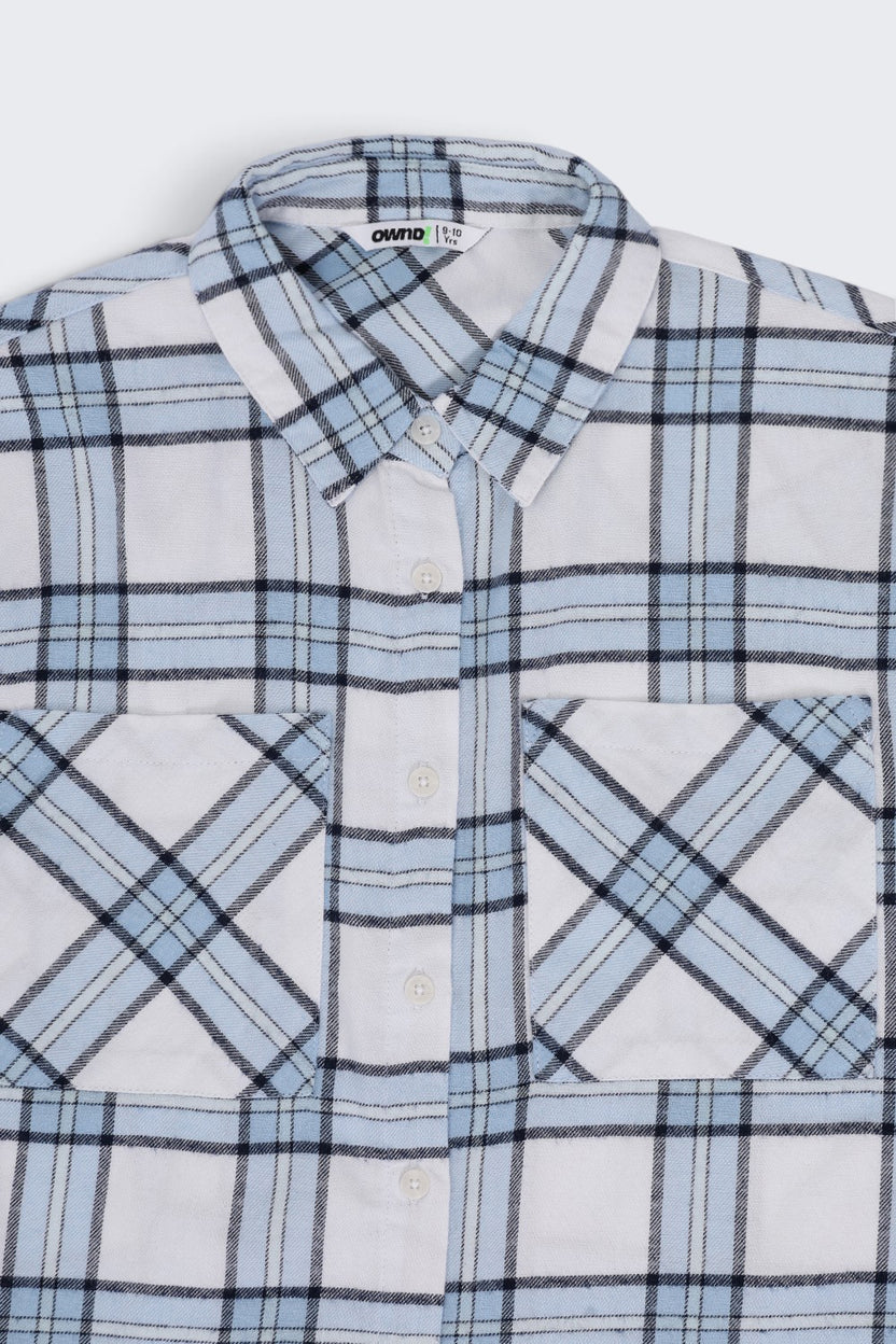 Tweens Girls Light Blue Checked Casual Shirt - Image 5