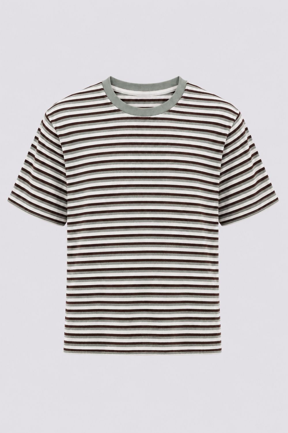 Mens Regular Fit Green Striped T-Shirt - Image 7