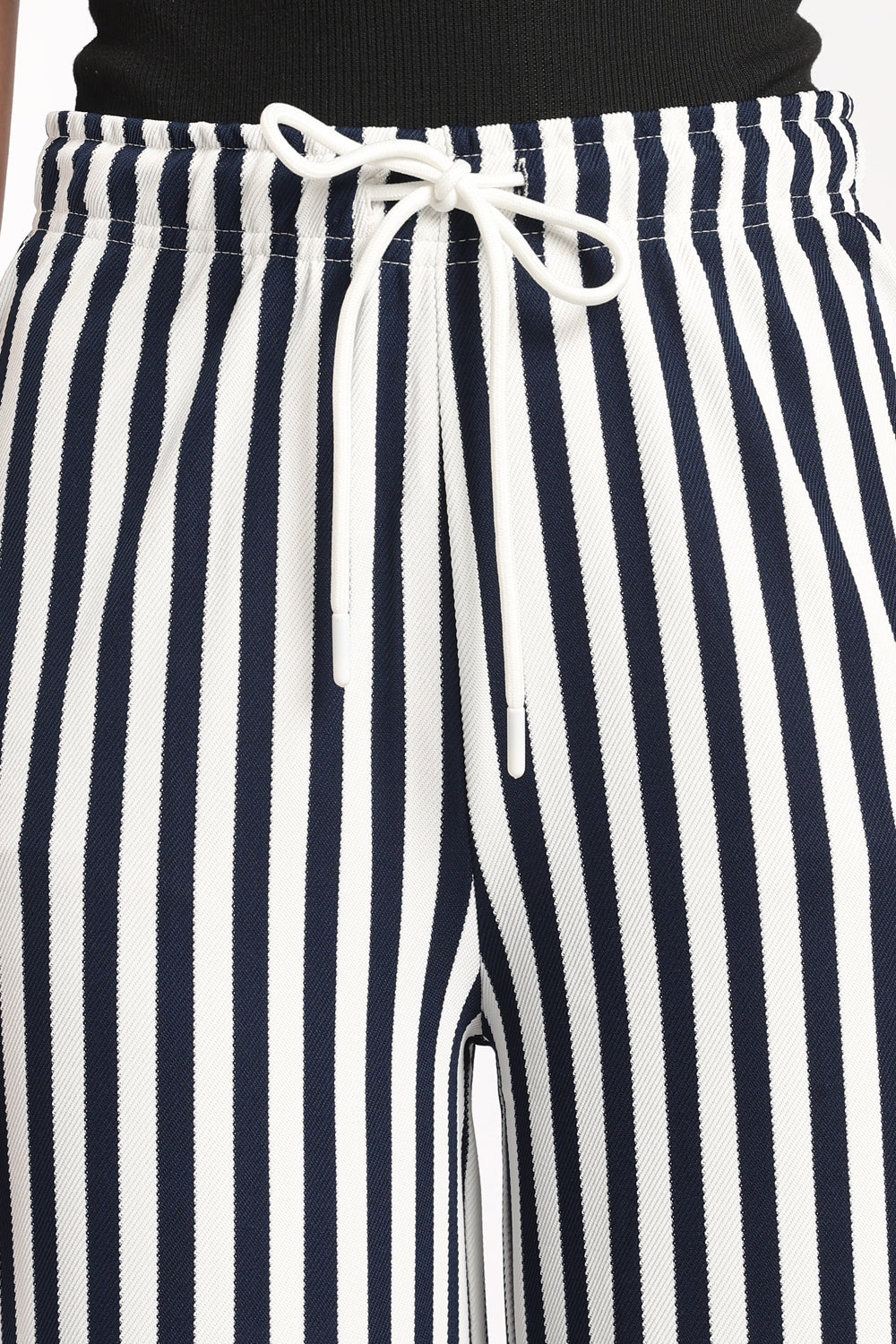 Womens Wide Leg Fit Navy Striped Pyjama - Image 3