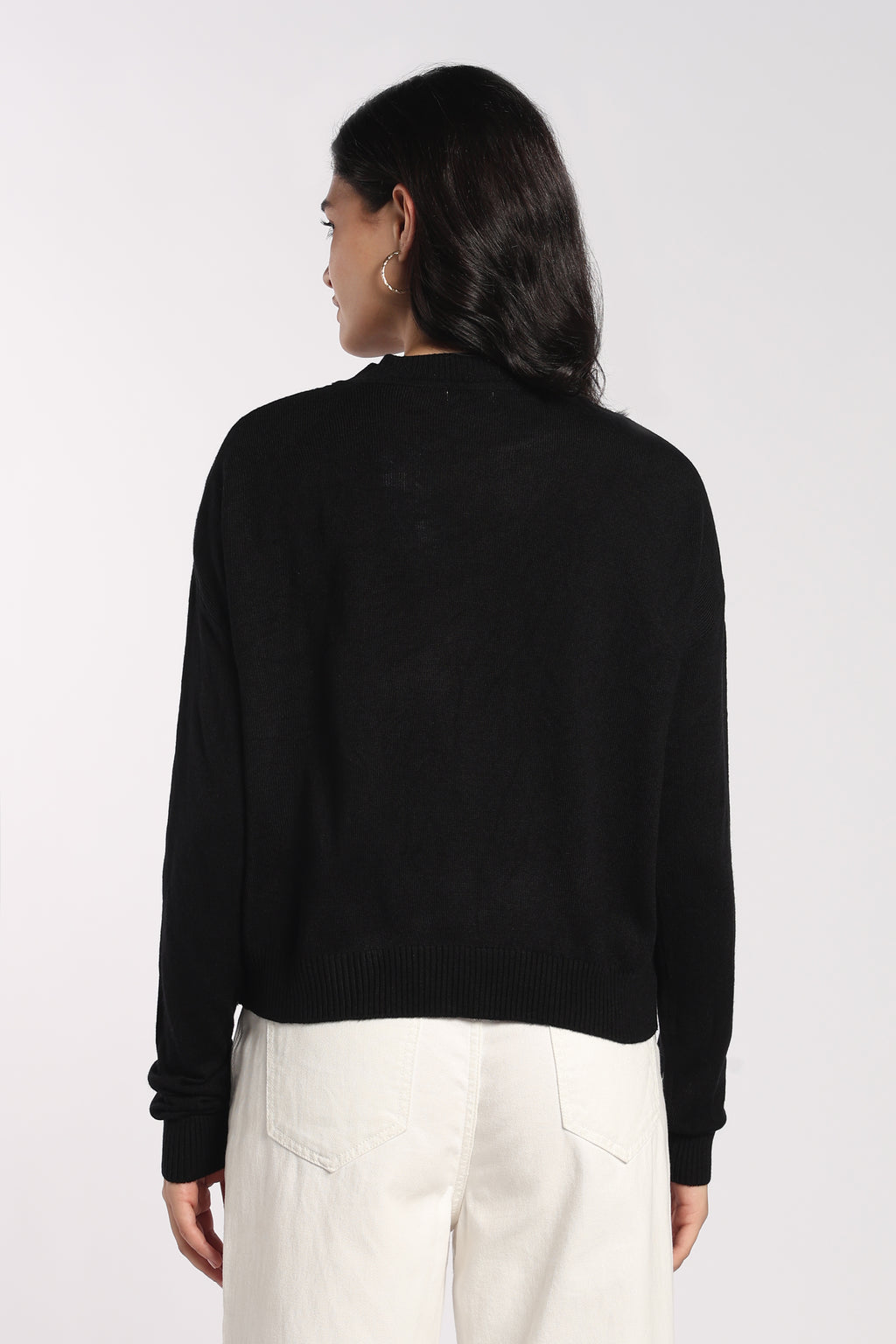Womens Black Love Embroidered Sweater - Image 5