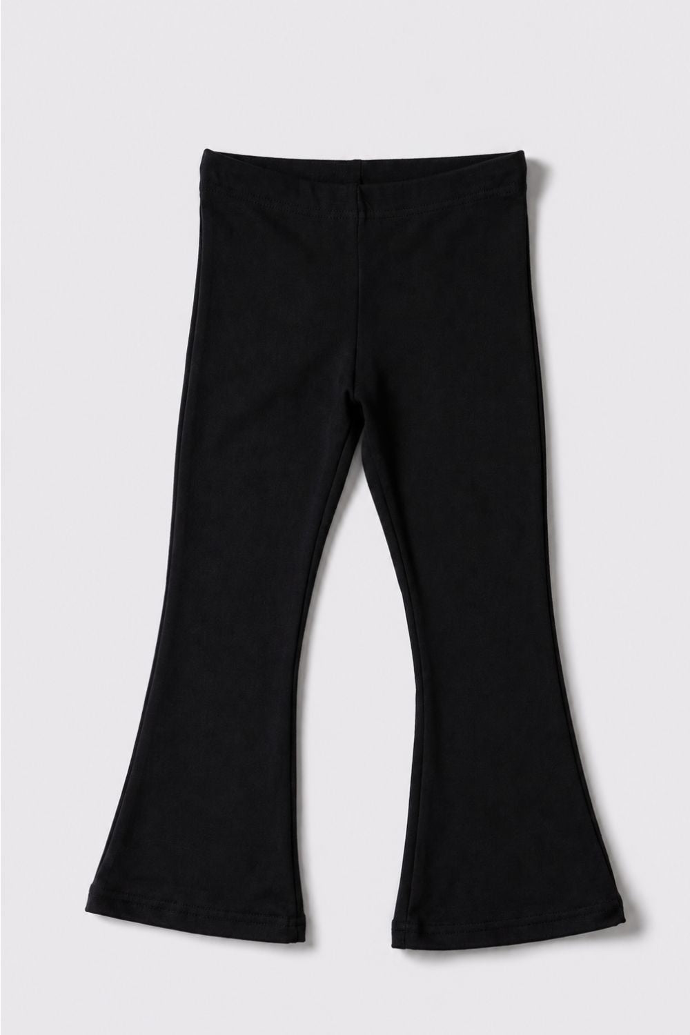 Girls Flared Black Solid Leggings - Image 3