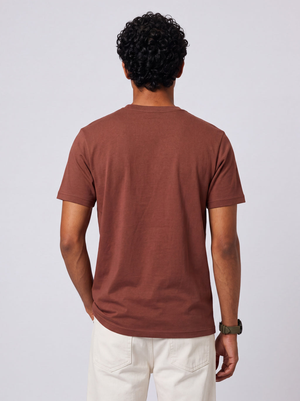 Mens Regular Fit Rust Solid  T-Shirt - Image 5