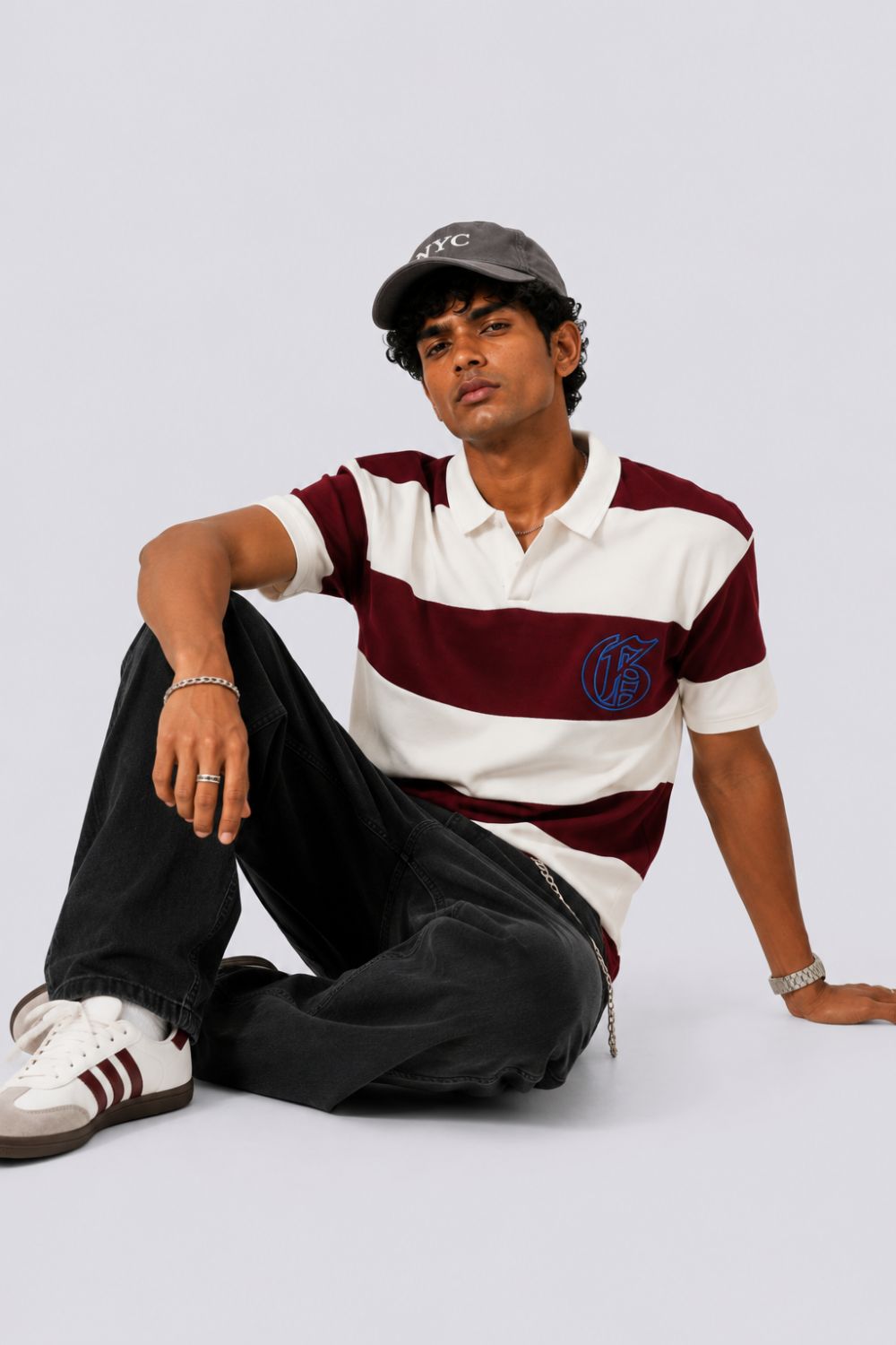 Mens Regular Fit Red Striped Polos T-Shirt - Image 6