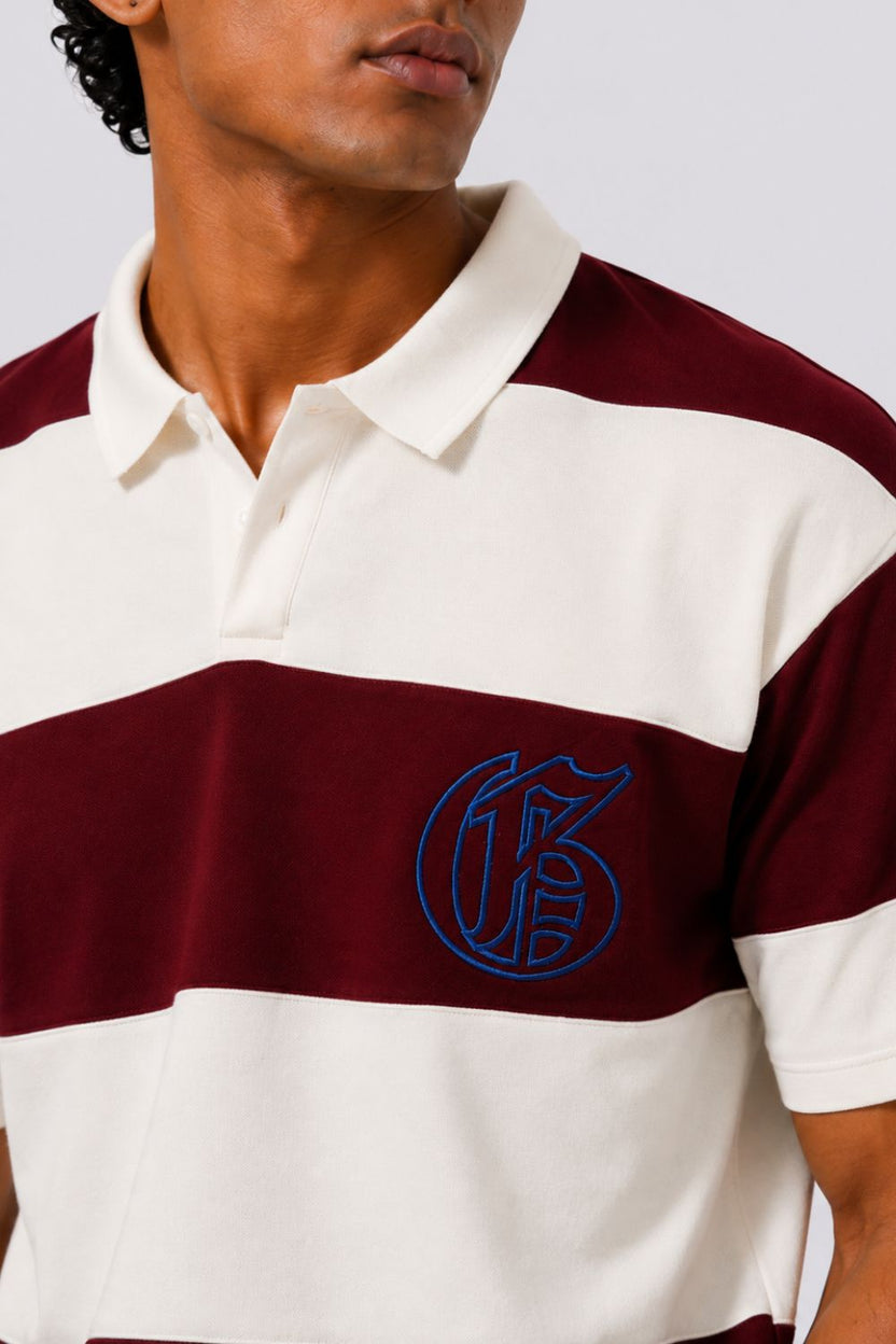 Mens Regular Fit Red Striped Polos T-Shirt - Image 9