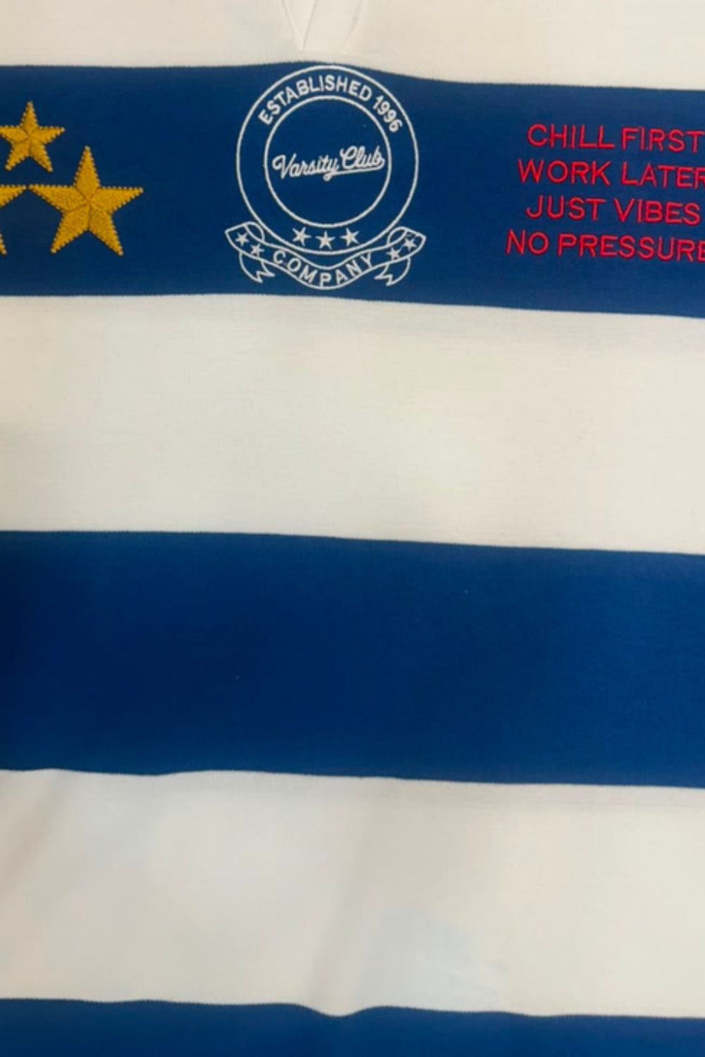 Mens Relaxed Fit Blue Striped Polos T-Shirt - Image 8