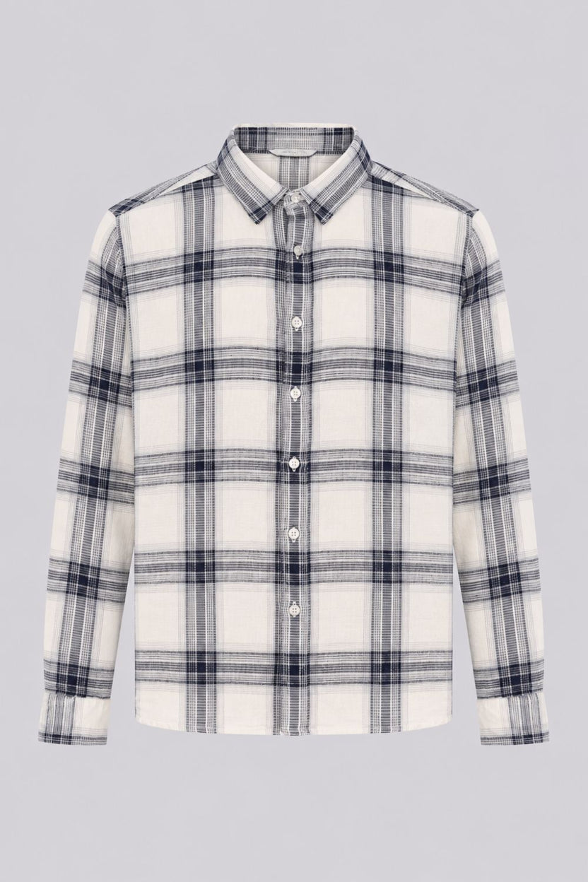 Mens Regular Fit White Checked Casual Shirt - Image 7