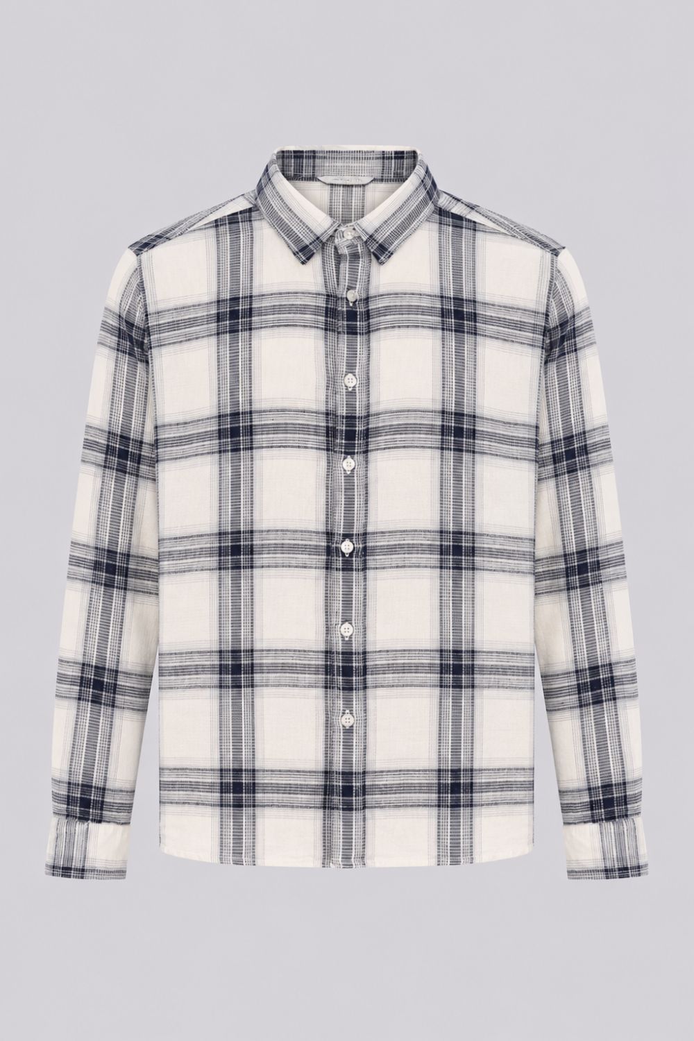 Mens Regular Fit White Checked Casual Shirt - Image 7